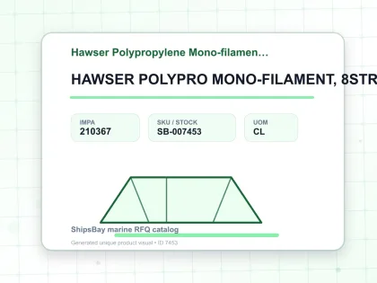 HAWSER POLYPRO MONO-FILAMENT, 8STRAND 11-3/4"CIRX220MTR - Hawser Polypropylene Mono-filament 8-strand - IMPA 210367 - UOM CL