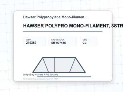 HAWSER POLYPRO MONO-FILAMENT, 8STRAND 12-3/8"CIRX220MTR - Hawser Polypropylene Mono-filament 8-strand - IMPA 210369 - UOM CL