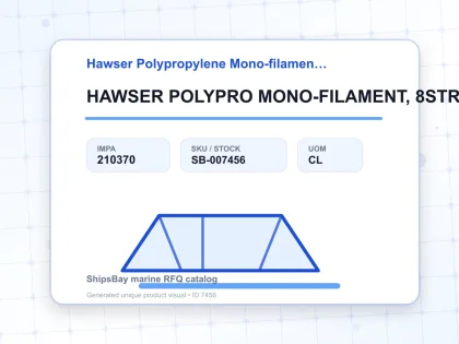 HAWSER POLYPRO MONO-FILAMENT, 8STRAND 13"CIRX220MTR - Hawser Polypropylene Mono-filament 8-strand - IMPA 210370 - UOM CL