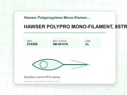 HAWSER POLYPRO MONO-FILAMENT, 8STRAND 7-1/2"CIRX200MTR - Hawser Polypropylene Mono-filament 8-strand - IMPA 210306 - UOM CL