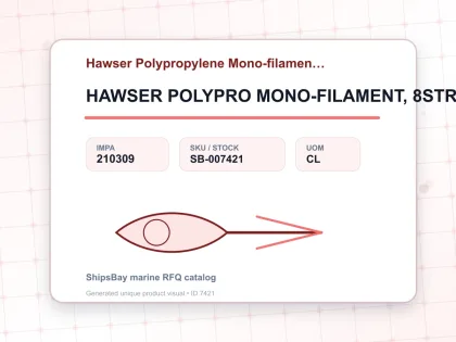 HAWSER POLYPRO MONO-FILAMENT, 8STRAND 8-11/16"CIRX200MTR - Hawser Polypropylene Mono-filament 8-strand - IMPA 210309 - UOM CL