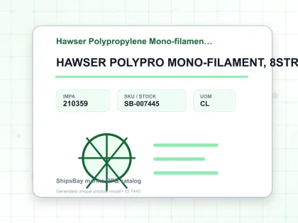 HAWSER POLYPRO MONO-FILAMENT, 8STRAND 8-11/16"CIRX220MTR - Hawser Polypropylene Mono-filament 8-strand - IMPA 210359 - UOM CL