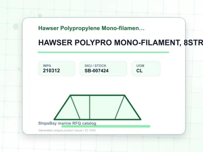 HAWSER POLYPRO MONO-FILAMENT, 8STRAND 9-1/2"CIRX200MTR - Hawser Polypropylene Mono-filament 8-strand - IMPA 210312 - UOM CL