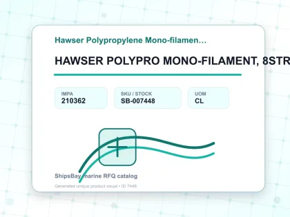 HAWSER POLYPRO MONO-FILAMENT, 8STRAND 9-1/2"CIRX220MTR - Hawser Polypropylene Mono-filament 8-strand - IMPA 210362 - UOM CL