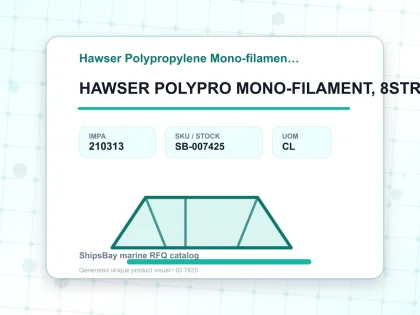 HAWSER POLYPRO MONO-FILAMENT, 8STRAND 9-7/8"CIRX200MTR - Hawser Polypropylene Mono-filament 8-strand - IMPA 210313 - UOM CL