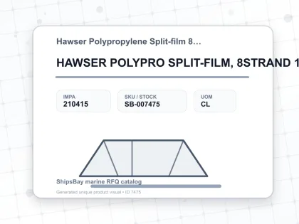 HAWSER POLYPRO SPLIT-FILM, 8STRAND 10-1/2"CIRX200MTR - Hawser Polypropylene Split-film 8-starnd - IMPA 210415 - UOM CL