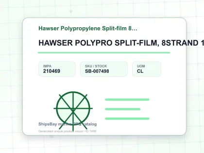 HAWSER POLYPRO SPLIT-FILM, 8STRAND 12-3/8"CIRX220MTR - Hawser Polypropylene Split-film 8-starnd - IMPA 210469 - UOM CL
