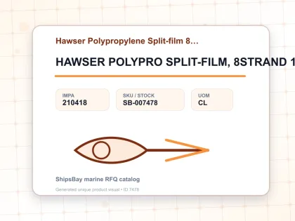 HAWSER POLYPRO SPLIT-FILM, 8STRAND 12"CIRX200MTR - Hawser Polypropylene Split-film 8-starnd - IMPA 210418 - UOM CL