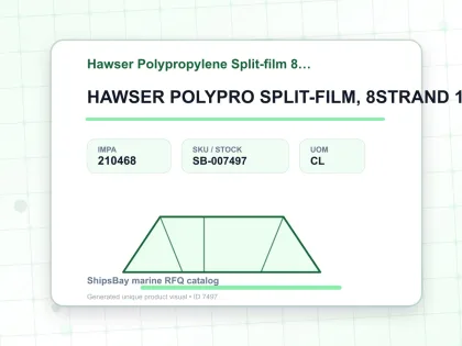 HAWSER POLYPRO SPLIT-FILM, 8STRAND 12"CIRX220MTR - Hawser Polypropylene Split-film 8-starnd - IMPA 210468 - UOM CL