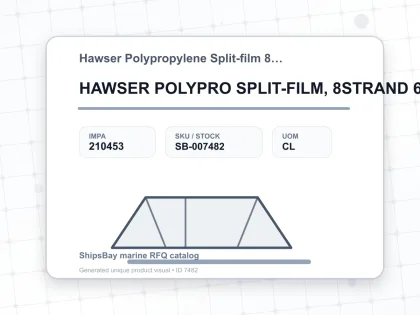 HAWSER POLYPRO SPLIT-FILM, 8STRAND 6-1/2"CIRX220MTR - Hawser Polypropylene Split-film 8-starnd - IMPA 210453 - UOM CL