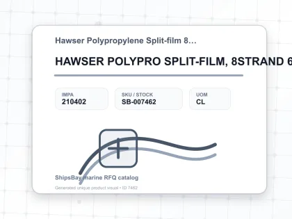 HAWSER POLYPRO SPLIT-FILM, 8STRAND 6-1/4"CIRX200MTR - Hawser Polypropylene Split-film 8-starnd - IMPA 210402 - UOM CL