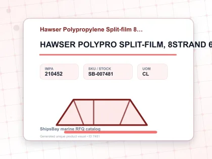 HAWSER POLYPRO SPLIT-FILM, 8STRAND 6-1/4"CIRX220MTR - Hawser Polypropylene Split-film 8-starnd - IMPA 210452 - UOM CL