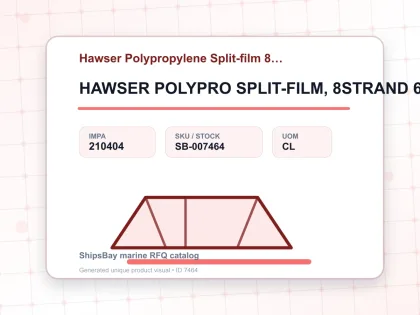 HAWSER POLYPRO SPLIT-FILM, 8STRAND 6-7/8"CIRX200MTR - Hawser Polypropylene Split-film 8-starnd - IMPA 210404 - UOM CL