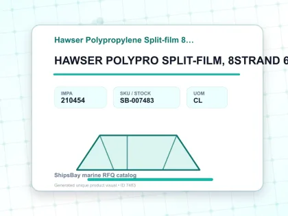 HAWSER POLYPRO SPLIT-FILM, 8STRAND 6-7/8"CIRX220MTR - Hawser Polypropylene Split-film 8-starnd - IMPA 210454 - UOM CL