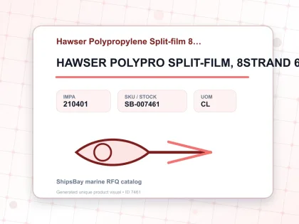 HAWSER POLYPRO SPLIT-FILM, 8STRAND 6"CIRX200MTR - Hawser Polypropylene Split-film 8-starnd - IMPA 210401 - UOM CL
