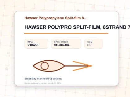 HAWSER POLYPRO SPLIT-FILM, 8STRAND 7"CIRX220MTR - Hawser Polypropylene Split-film 8-starnd - IMPA 210455 - UOM CL