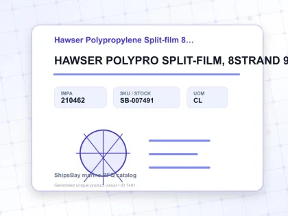 HAWSER POLYPRO SPLIT-FILM, 8STRAND 9-1/2"CIRX220MTR - Hawser Polypropylene Split-film 8-starnd - IMPA 210462 - UOM CL