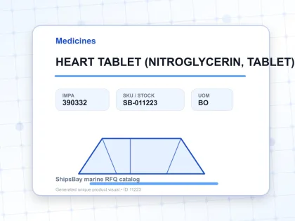 HEART TABLET (NITROGLYCERIN, TABLET) 100TAB - Medicines - IMPA 390332 - UOM BO