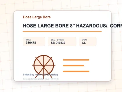 HOSE LARGE BORE 8" HAZARDOUS/, CORROSIVE CHEMICAL 10.5KGF/CM2 - Hose Large Bore - IMPA 350478 - UOM CL