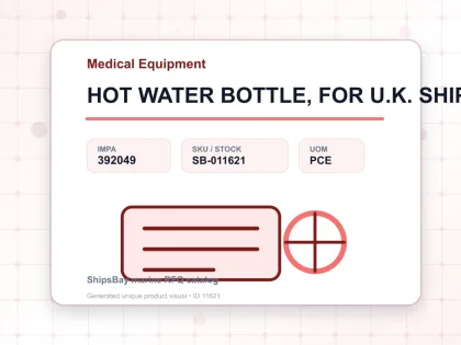 HOT WATER BOTTLE, FOR U.K. SHIPS - Medical Equipment - IMPA 392049 - UOM PCE