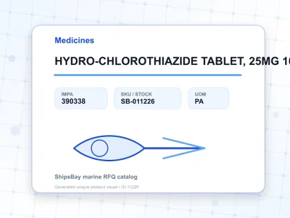 HYDRO-CHLOROTHIAZIDE TABLET, 25MG 100TAB - Medicines - IMPA 390338 - UOM PA