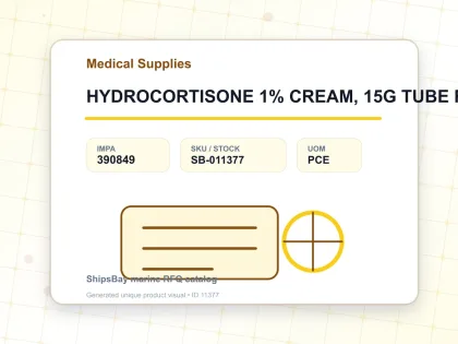 HYDROCORTISONE 1% CREAM, 15G TUBE FOR U.K. SHIPS - Medical Supplies - IMPA 390849 - UOM PCE