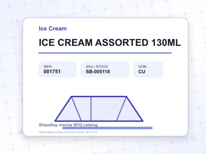 ICE CREAM ASSORTED 130ML - Ice Cream - IMPA 001751 - UOM CU