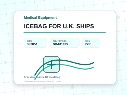 ICEBAG FOR U.K. SHIPS - Medical Equipment - IMPA 392051 - UOM PCE