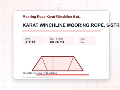 KARAT WINCHLINE MOORING ROPE, 6-STRAND 6-1/2"CIRX220MTR - Mooring Rope Karat Winchline 6-strand - IMPA 211114 - UOM CL