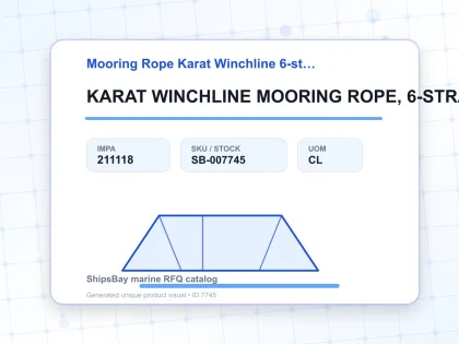 KARAT WINCHLINE MOORING ROPE, 6-STRAND 8-1/2"CIRX220MTR - Mooring Rope Karat Winchline 6-strand - IMPA 211118 - UOM CL