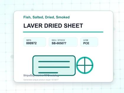 LAVER DRIED SHEET - Fish, Salted, Dried, Smoked - IMPA 000972 - UOM PCE