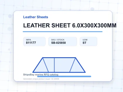 LEATHER SHEET 6.0X300X300MM - Leather Sheets - IMPA 811177 - UOM ST