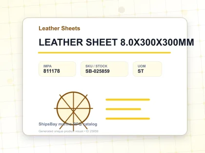 LEATHER SHEET 8.0X300X300MM - Leather Sheets - IMPA 811178 - UOM ST
