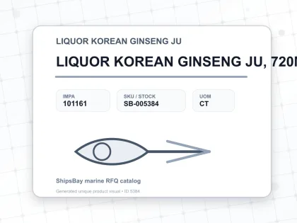 LIQUOR KOREAN GINSENG JU, 720MLX6BTL - LIQUOR KOREAN GINSENG JU - IMPA 101161 - UOM CT