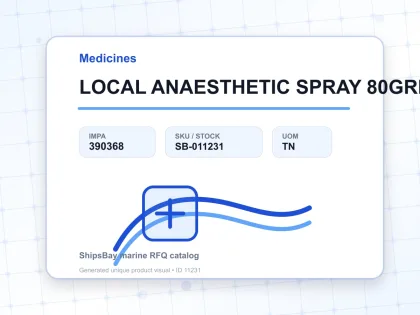 LOCAL ANAESTHETIC SPRAY 80GRM - Medicines - IMPA 390368 - UOM TN