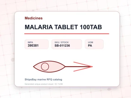 MALARIA TABLET 100TAB - Medicines - IMPA 390381 - UOM PA
