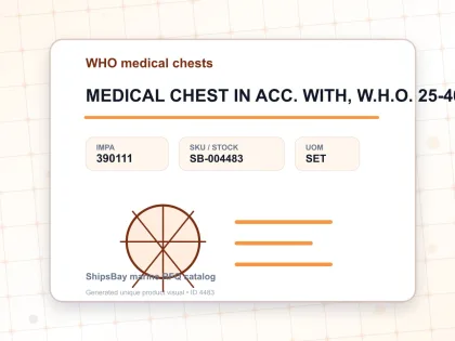 MEDICAL CHEST IN ACC. WITH, W.H.O. 25-40 PERSONS - WHO medical chests - IMPA 390111 - UOM SET