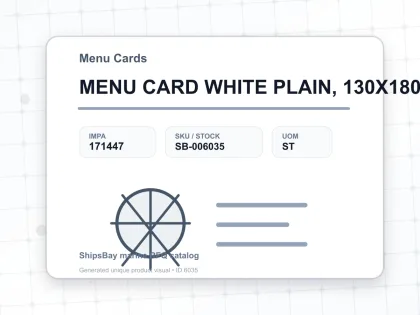 MENU CARD WHITE PLAIN, 130X180MM - Menu Cards - IMPA 171447 - UOM ST