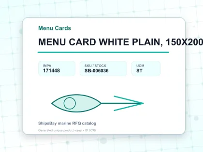 MENU CARD WHITE PLAIN, 150X200MM - Menu Cards - IMPA 171448 - UOM ST