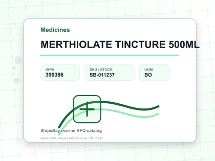 MERTHIOLATE TINCTURE 500ML - Medicines - IMPA 390386 - UOM BO