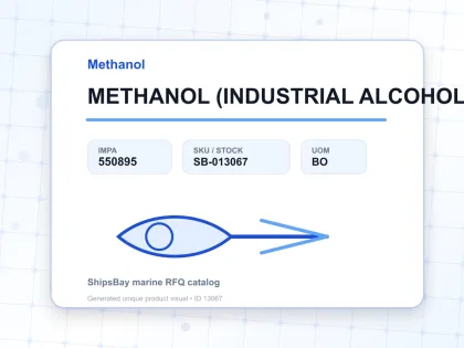 METHANOL (INDUSTRIAL ALCOHOL), 500ML - Methanol - IMPA 550895 - UOM BO