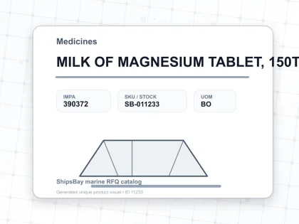 MILK OF MAGNESIUM TABLET, 150TAB - Medicines - IMPA 390372 - UOM BO