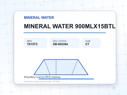 MINERAL WATER 900MLX15BTL - MINERAL WATER - IMPA 101573 - UOM CT