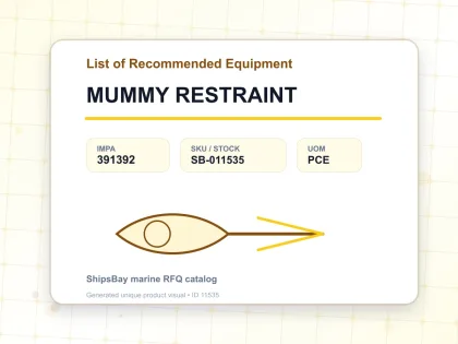 MUMMY RESTRAINT - List of Recommended Equipment - IMPA 391392 - UOM PCE