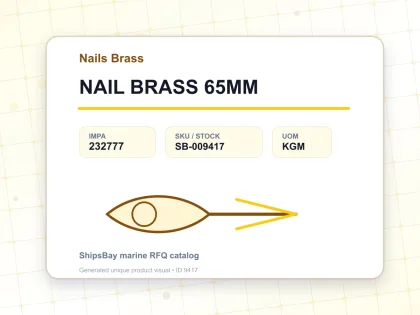 NAIL BRASS 65MM - Nails Brass - IMPA 232777 - UOM KGM