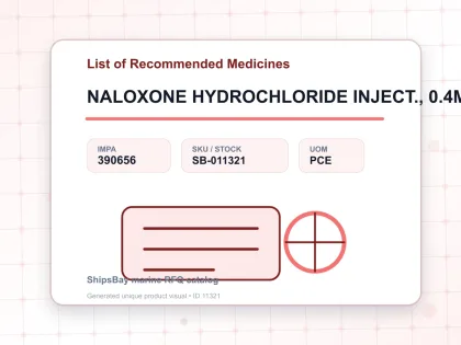 NALOXONE HYDROCHLORIDE INJECT., 0.4MG/ML 1ML AMPOULES - List of Recommended Medicines - IMPA 390656 - UOM PCE