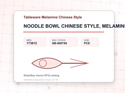 NOODLE BOWL CHINESE STYLE, MELAMINE LARGE 205MM DIAM - Tableware Melamine Chinese Style - IMPA 173612 - UOM PCE