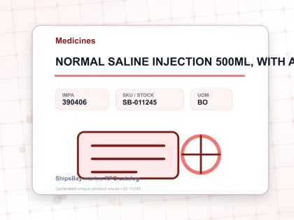 NORMAL SALINE INJECTION 500ML, WITH ADMINISTRATION SET - Medicines - IMPA 390406 - UOM BO