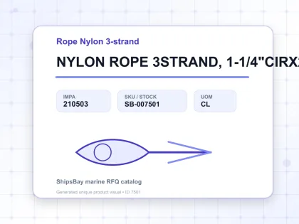 NYLON ROPE 3STRAND, 1-1/4"CIRX200MTR - Rope Nylon 3-strand - IMPA 210503 - UOM CL