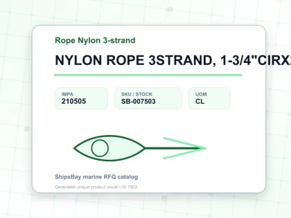 NYLON ROPE 3STRAND, 1-3/4"CIRX200MTR - Rope Nylon 3-strand - IMPA 210505 - UOM CL